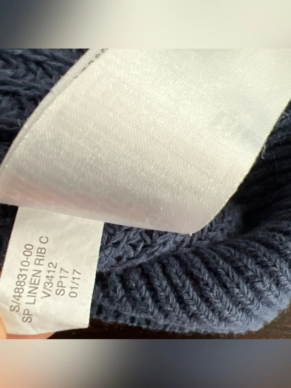 Banana Republic Italian Linen Sweater Navy Blue Men’s XL Fishnet Loose Knit